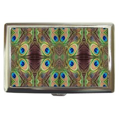 Beautiful Peacock Feathers Seamless Abstract Wallpaper Background Cigarette Money Cases by Simbadda