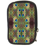 Beautiful Peacock Feathers Seamless Abstract Wallpaper Background Compact Camera Cases Front