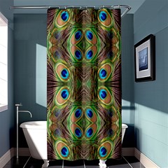 Beautiful Peacock Feathers Seamless Abstract Wallpaper Background Shower Curtain 36  X 72  (stall)  by Simbadda