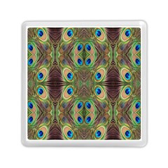 Beautiful Peacock Feathers Seamless Abstract Wallpaper Background Memory Card Reader (square)  by Simbadda