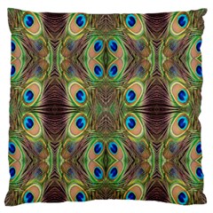 Beautiful Peacock Feathers Seamless Abstract Wallpaper Background Standard Flano Cushion Case (two Sides) by Simbadda