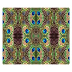 Beautiful Peacock Feathers Seamless Abstract Wallpaper Background Double Sided Flano Blanket (small)  by Simbadda