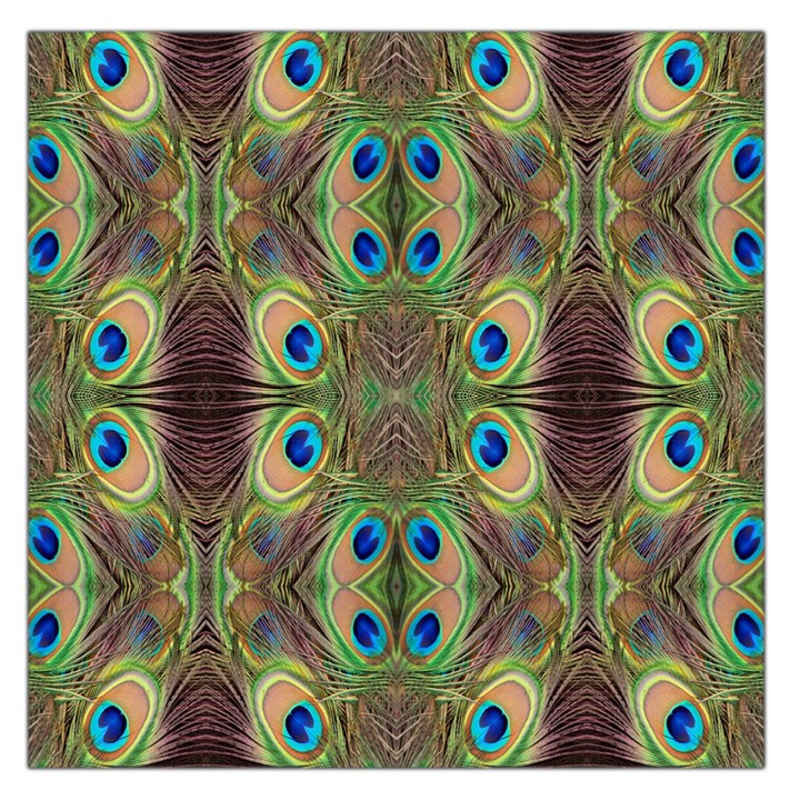 Beautiful Peacock Feathers Seamless Abstract Wallpaper Background Large Satin Scarf (Square)