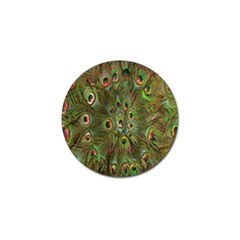 Peacock Feathers Green Background Golf Ball Marker by Simbadda