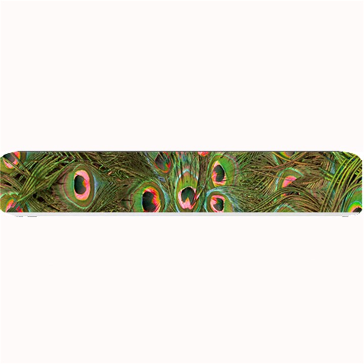 Peacock Feathers Green Background Small Bar Mats