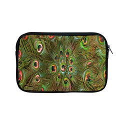 Peacock Feathers Green Background Apple Macbook Pro 13  Zipper Case