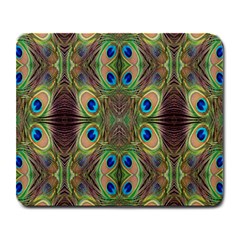 Beautiful Peacock Feathers Seamless Abstract Wallpaper Background Large Mousepads by Simbadda