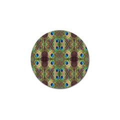 Beautiful Peacock Feathers Seamless Abstract Wallpaper Background Golf Ball Marker by Simbadda