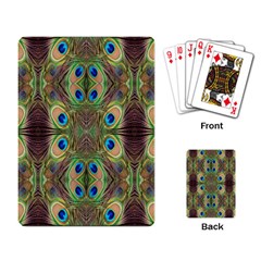 Beautiful Peacock Feathers Seamless Abstract Wallpaper Background Playing Card by Simbadda