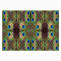 Beautiful Peacock Feathers Seamless Abstract Wallpaper Background Large Glasses Cloth (2-side) by Simbadda