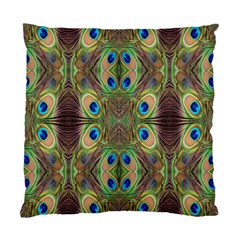 Beautiful Peacock Feathers Seamless Abstract Wallpaper Background Standard Cushion Case (one Side) by Simbadda