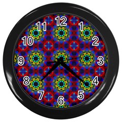 Abstract Pattern Wallpaper Wall Clocks (black) by Simbadda