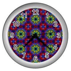 Abstract Pattern Wallpaper Wall Clocks (silver)  by Simbadda