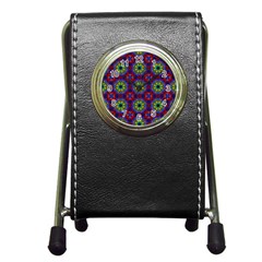 Abstract Pattern Wallpaper Pen Holder Desk Clocks by Simbadda