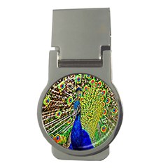 Graphic Painting Of A Peacock Money Clips (round) 