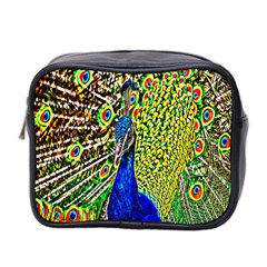 Graphic Painting Of A Peacock Mini Toiletries Bag 2-side by Simbadda