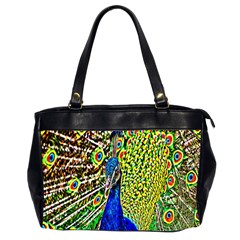 Graphic Painting Of A Peacock Office Handbags (2 Sides)  by Simbadda