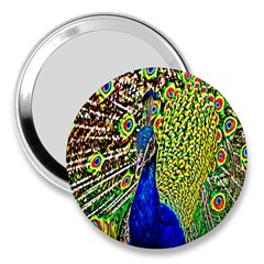 Graphic Painting Of A Peacock 3  Handbag Mirrors by Simbadda