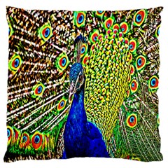 Graphic Painting Of A Peacock Standard Flano Cushion Case (two Sides) by Simbadda