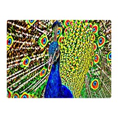 Graphic Painting Of A Peacock Double Sided Flano Blanket (mini)  by Simbadda