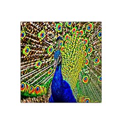 Graphic Painting Of A Peacock Satin Bandana Scarf by Simbadda