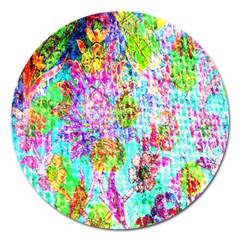 Bright Rainbow Background Magnet 5  (round) by Simbadda