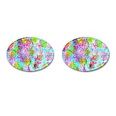 Bright Rainbow Background Cufflinks (oval) by Simbadda