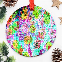 Bright Rainbow Background Round Ornament (two Sides) by Simbadda