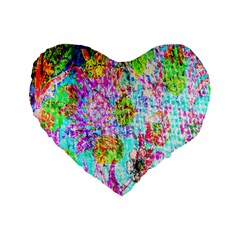 Bright Rainbow Background Standard 16  Premium Heart Shape Cushions by Simbadda