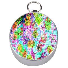 Bright Rainbow Background Silver Compasses by Simbadda