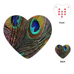 Peacock Feathers Playing Cards (heart)  by Simbadda