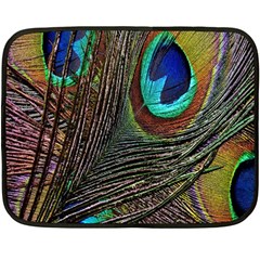 Peacock Feathers Fleece Blanket (mini) by Simbadda