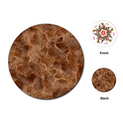 Brown Seamless Animal Fur Pattern Playing Cards (round)  by Simbadda