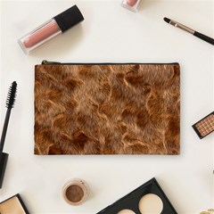 Brown Seamless Animal Fur Pattern Cosmetic Bag (medium)  by Simbadda