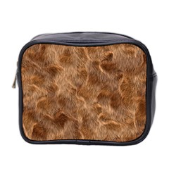 Brown Seamless Animal Fur Pattern Mini Toiletries Bag 2-side by Simbadda