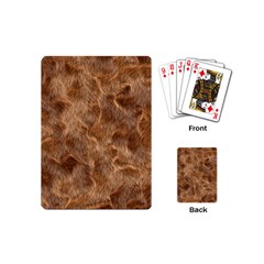 Brown Seamless Animal Fur Pattern Playing Cards (mini)  by Simbadda