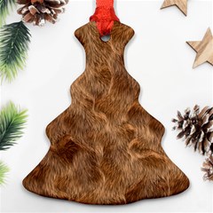 Brown Seamless Animal Fur Pattern Christmas Tree Ornament (two Sides)