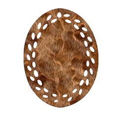 Brown Seamless Animal Fur Pattern Oval Filigree Ornament (two Sides) by Simbadda