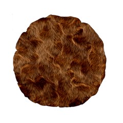 Brown Seamless Animal Fur Pattern Standard 15  Premium Round Cushions by Simbadda