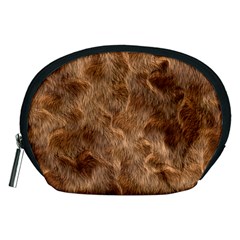 Brown Seamless Animal Fur Pattern Accessory Pouches (medium)  by Simbadda