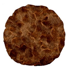 Brown Seamless Animal Fur Pattern Large 18  Premium Flano Round Cushions by Simbadda