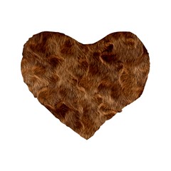 Brown Seamless Animal Fur Pattern Standard 16  Premium Flano Heart Shape Cushions by Simbadda