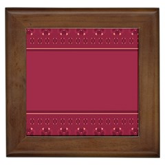 Heart Pattern Background In Dark Pink Framed Tiles by Simbadda