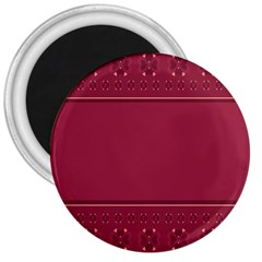 Heart Pattern Background In Dark Pink 3  Magnets by Simbadda