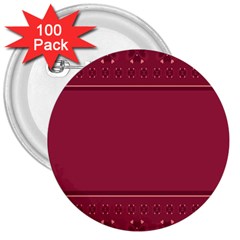 Heart Pattern Background In Dark Pink 3  Buttons (100 Pack)  by Simbadda