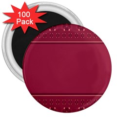 Heart Pattern Background In Dark Pink 3  Magnets (100 Pack) by Simbadda