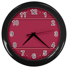 Heart Pattern Background In Dark Pink Wall Clocks (black) by Simbadda