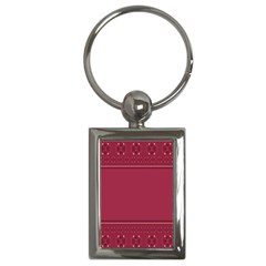 Heart Pattern Background In Dark Pink Key Chains (rectangle)  by Simbadda