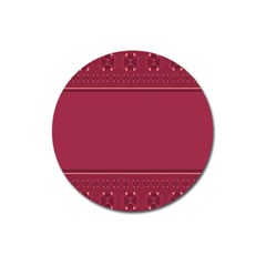 Heart Pattern Background In Dark Pink Magnet 3  (round) by Simbadda