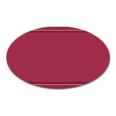 Heart Pattern Background In Dark Pink Oval Magnet by Simbadda